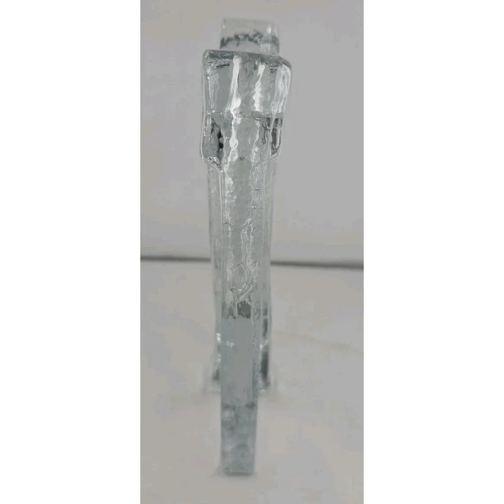 Two's Company Handblown Glass Block Christmas‎ Holiday Bud Vase Candle Holder